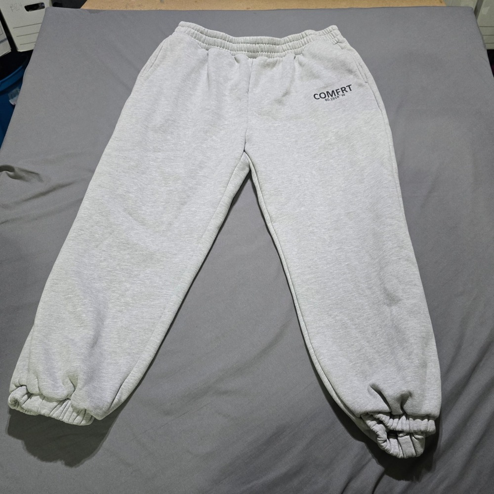 Comfrt Sweatpants Mens 2XL Heather Gray Relaxed Fleece Joggers Wide Leg Pant